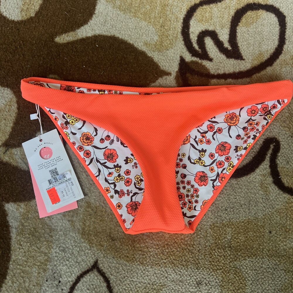 Maaji Bikini Bottom Womens Small Floral  Reversible Swim NWT 70$